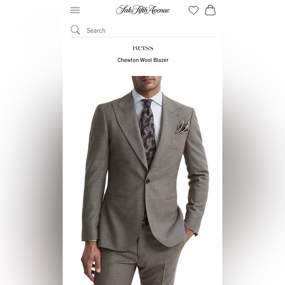 Brand new Reiss Chewton Suit. 44R unaltered